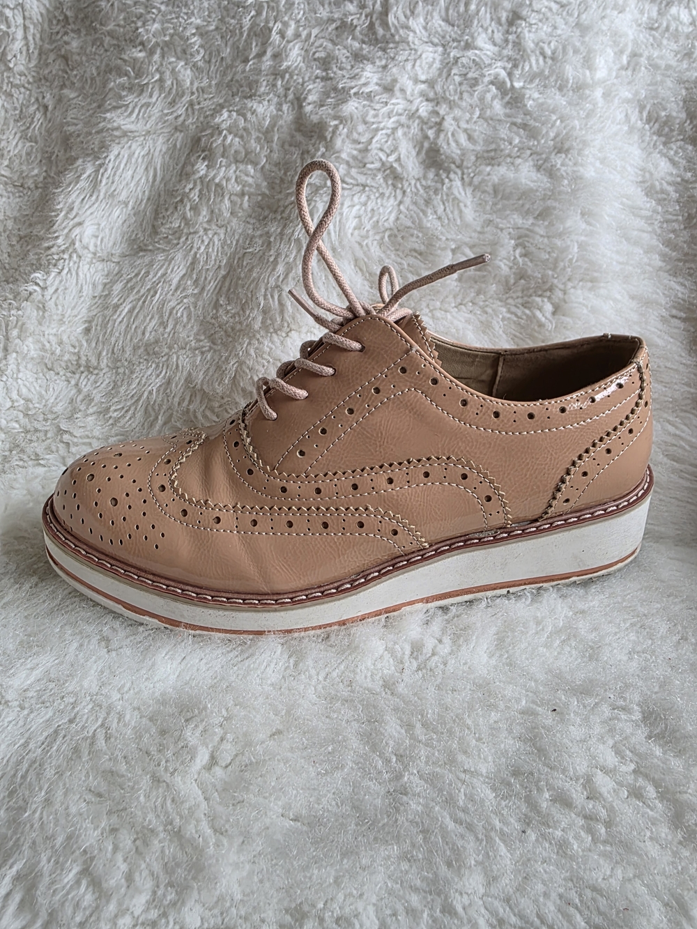Madden Girl Blush Pink Brogue Platform Oxford
